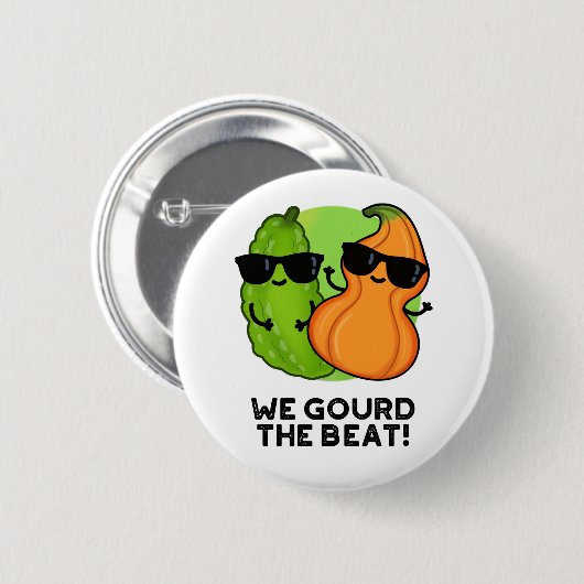 We gourd de Beat Funny Veggie Pun Ronde Button 5,7 Cm (Voorkant /achterkant)