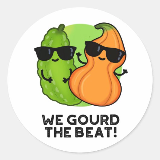 We gourd de Beat Funny Veggie Pun Ronde Sticker (Voorkant)