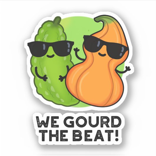 We gourd de Beat Funny Veggie Pun Sticker (Voorkant)