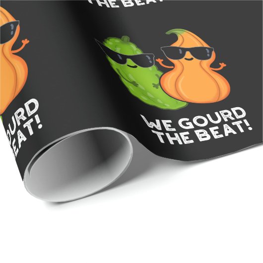 We gourd the Beat Funny Veggie Pun Dark BG Cadeaupapier (Rol Hoek)