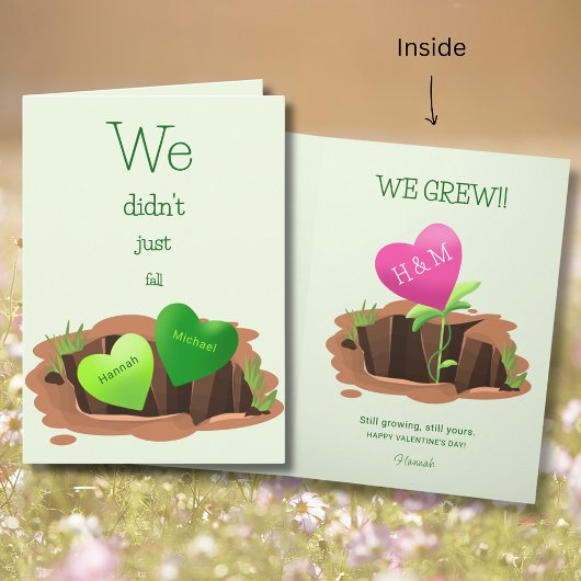 We Grew Gepersonaliseerde Roze Hart Valentijn Kaart
