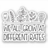 We groeien allemaal in verschillende rangen specia sticker (Voorkant)