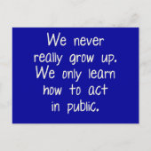 We groeien nooit echt op briefkaart (Voorkant)