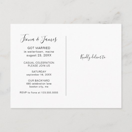 We Hadden een Informele Trouwreceptie Uitnodiging Briefkaart (Achterkant)