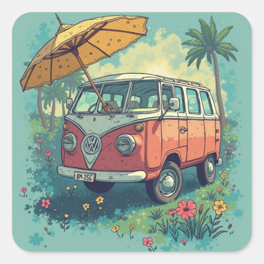 We hadden een pauze. vierkante sticker (Voorkant)