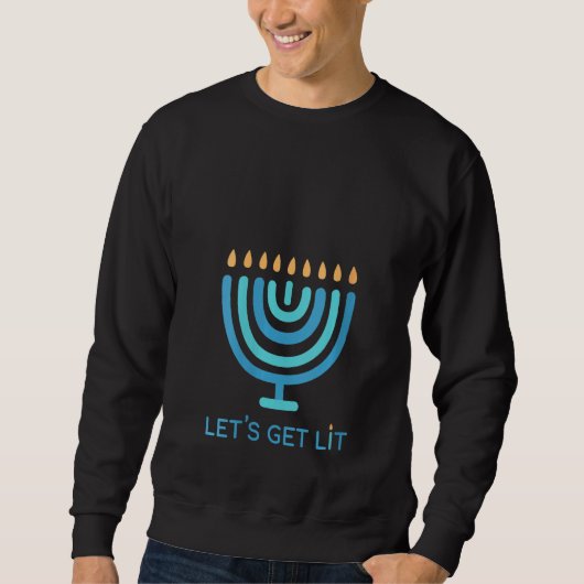 We halen Lit Menorah Jewish Funny Ugly Han Trui (Voorkant)