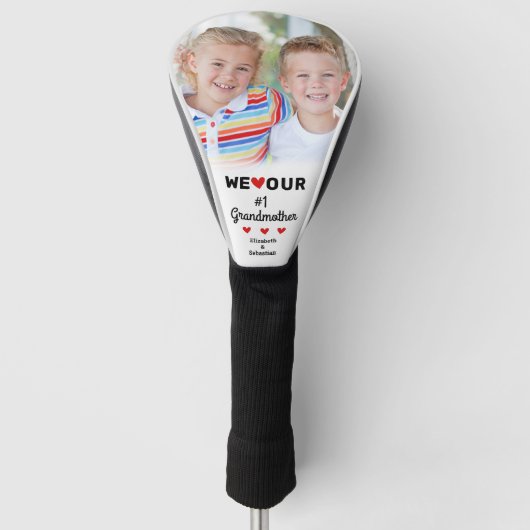 We hart onze oma Fotonaam Kleinkinderen Golfheadcover (Voorkant)