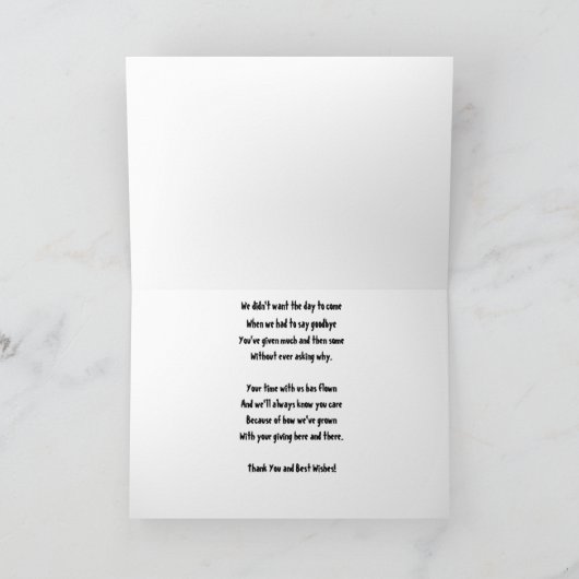 We haten het om je te zien gaan met vrijwillige pe kaart (Binnen)