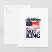 We Have Constitution Not a King USA Pro Democratic Briefkaart (Voorkant / Achterkant)