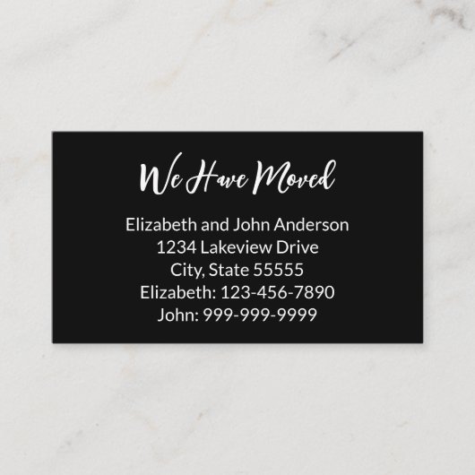 We Have Moved Black & White Moving Aankondiging (Voorkant)