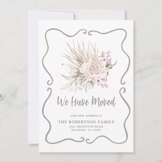 We Have Moved Blush Roses New Address Aankondiging (Voorkant)