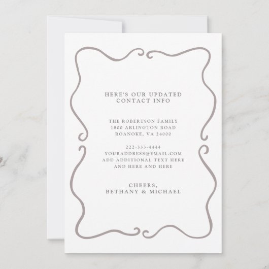 We Have Moved Blush Roses New Address Aankondiging (Achterkant)