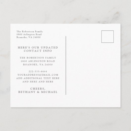 We Have Moved Boho Blush Roses New Address Briefkaart (Achterkant)