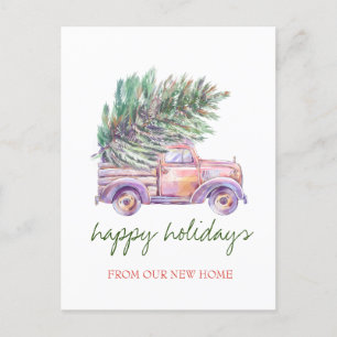 We Have Moved,Chic Truck,Kerstboom Aankondigingskaart