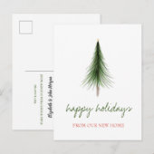 We Have Moved,Christmas Pine Tree Holiday Aankondigingskaart (Voorkant / Achterkant)