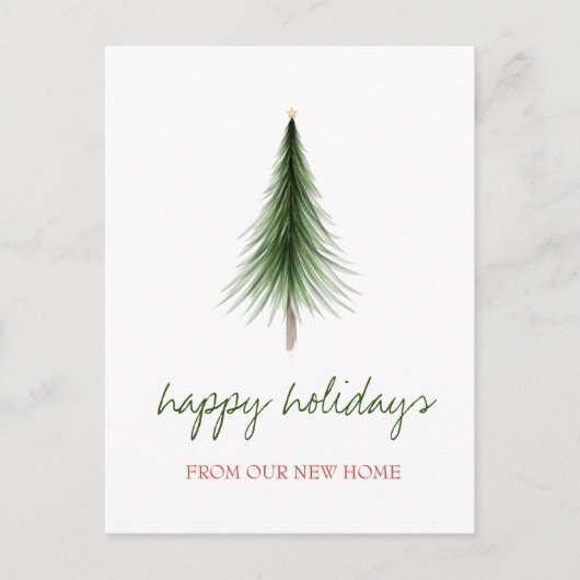 We Have Moved,Christmas Pine Tree Holiday Aankondigingskaart (Voorkant)