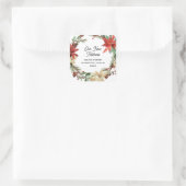 We Have Moved | Christmas Wreath | New Address Vierkante Sticker (Tas)