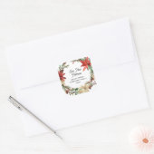 We Have Moved | Christmas Wreath | New Address Vierkante Sticker (Envelop)