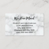 We Have Moved Faux Marble Moving Announcement Informatiekaartje (Voorkant)