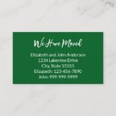 We Have Moved Forest Green Moving Announcement Informatiekaartje (Voorkant)