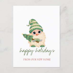 We Have Moved,Gnome Dennenhout Kerstfeest Aankondigingskaart