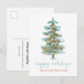 We Have Moved Kerstboom,Ballen,Sterren Vakantie Aankondigingskaart (Voorkant / Achterkant)