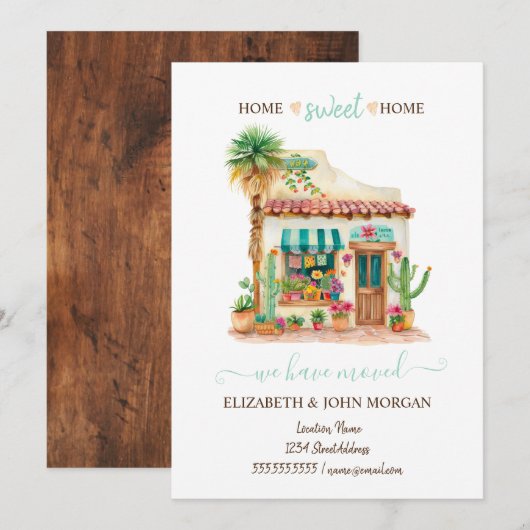 We Have Moved,Mexicaans Huis,Hout (Voorkant / Achterkant)