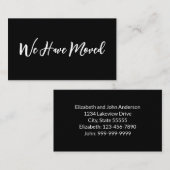 We Have Moved Script Moving Announecment Black Informatiekaartje (Voorkant / Achterkant)