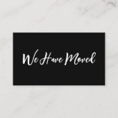 We Have Moved Script Moving Announecment Black Informatiekaartje (Voorkant)
