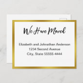 We Have Moved Script White Moving Announcement Briefkaart (Voorkant / Achterkant)