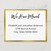 We Have Moved Script White Moving Announcement Briefkaart (Voorkant)