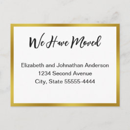 We Have Moved Script White Moving Announcement Briefkaart