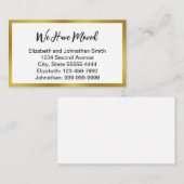 We Have Moved Script White Moving Announcement Informatiekaartje (Voorkant / Achterkant)