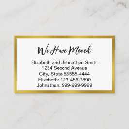 We Have Moved Script White Moving Announcement Informatiekaartje