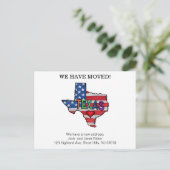 We Have Moved Texas States Moving Aankondiging Pos Briefkaart (Staand voorkant)