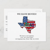 We Have Moved Texas States Moving Aankondiging Pos Briefkaart (Voorkant / Achterkant)