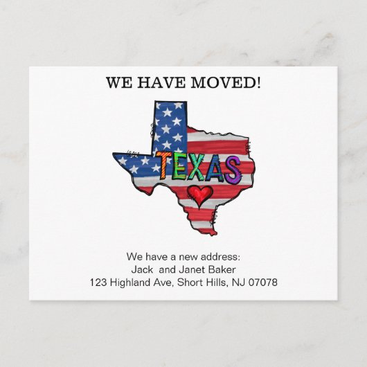 We Have Moved Texas States Moving Aankondiging Pos Briefkaart (Voorkant)