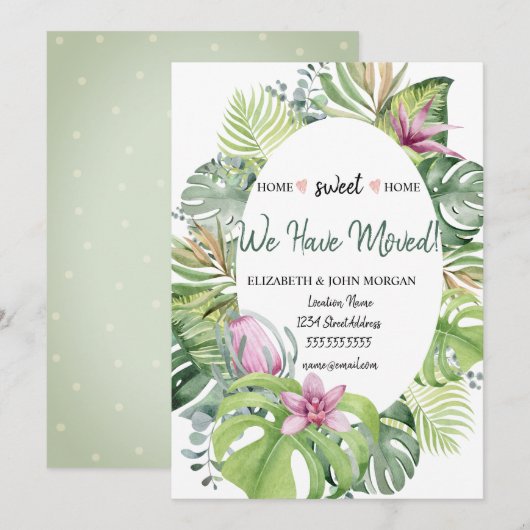 We Have Moved,Tropische Bloemen Bladeren (Voorkant / Achterkant)
