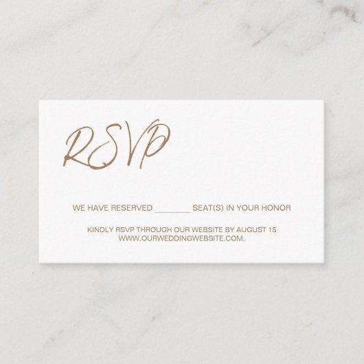 We have reserved seats Custom QR CODE Gold Informatiekaartje (Voorkant)