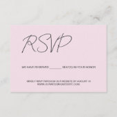 We have reserved seats for you Pink Custom RSVP Kaartje (Voorkant)