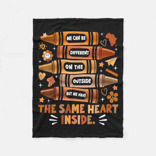 We Have The Same Heart Black History Month Afrikaa Fleece Deken (Voorkant)