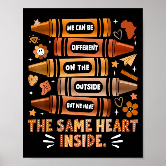 We Have The Same Heart Black History Month Afrikaa Poster (Voorkant)