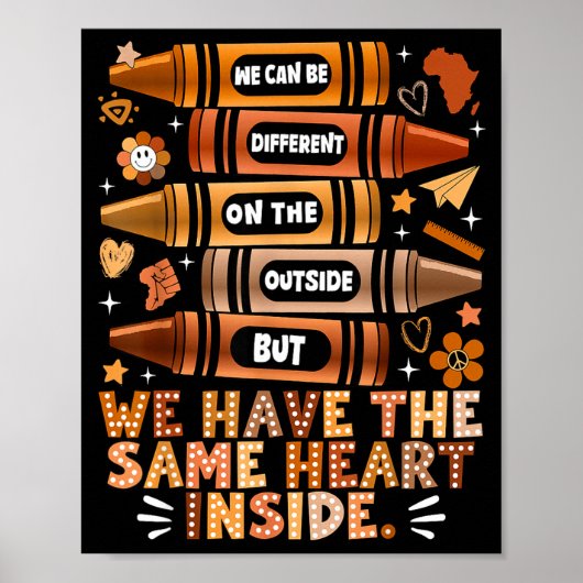 We Have The Same Heart Black History Month Afrikaa Poster (Voorkant)