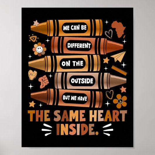 We Have The Same Heart Black History Month Afrikaa Poster (Voorkant)