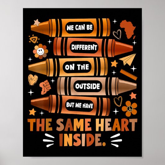 We Have The Same Heart Black History Month Afrikaa Poster (Voorkant)