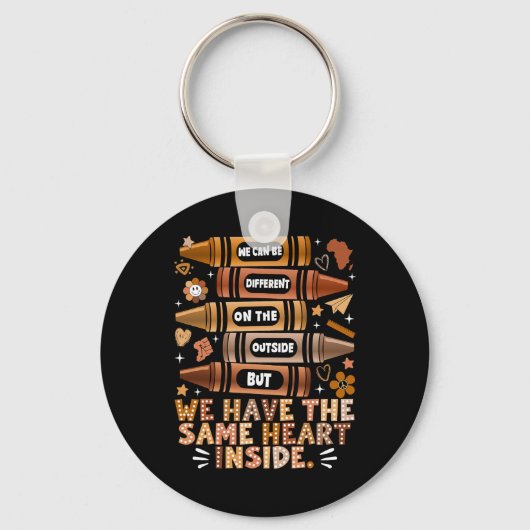 We Have The Same Heart Black History Month Afrikaa Sleutelhanger (Voorkant)
