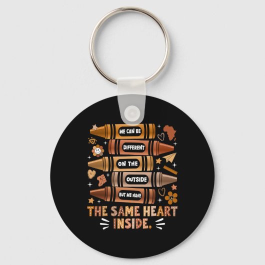 We Have The Same Heart Black History Month Afrikaa Sleutelhanger (Voorkant)
