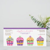 We "Heart" Cupcakes Long Invitation Kaart (Staand voorkant)