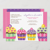 We "Heart" Cupcakes Uitnodiging (Voorkant / Achterkant)