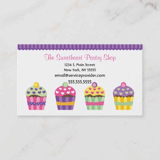 We "Heart" Cupcakes Visitekaartje (Voorkant)